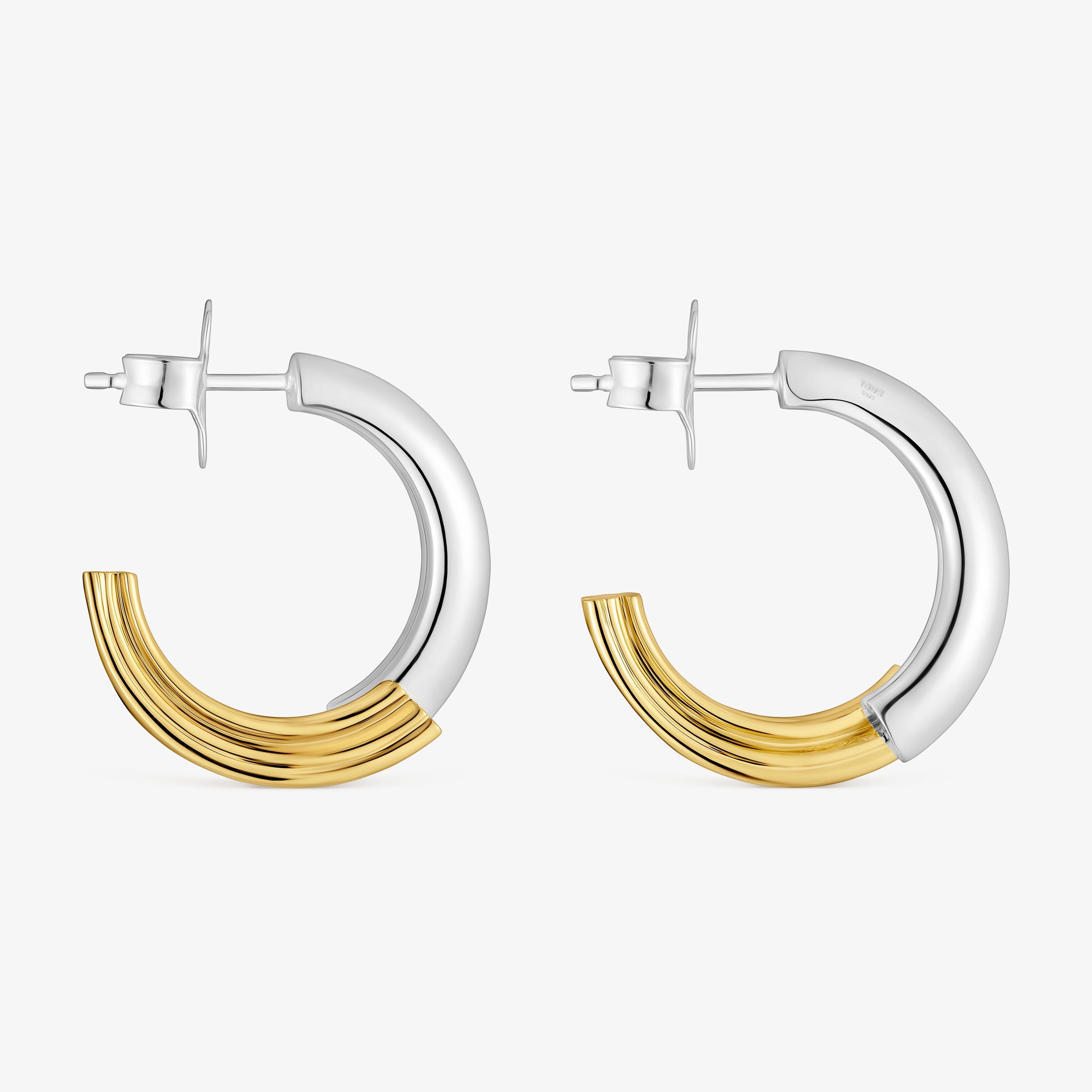 Two-tone Hoop earrings with bear motif TOUS 1950