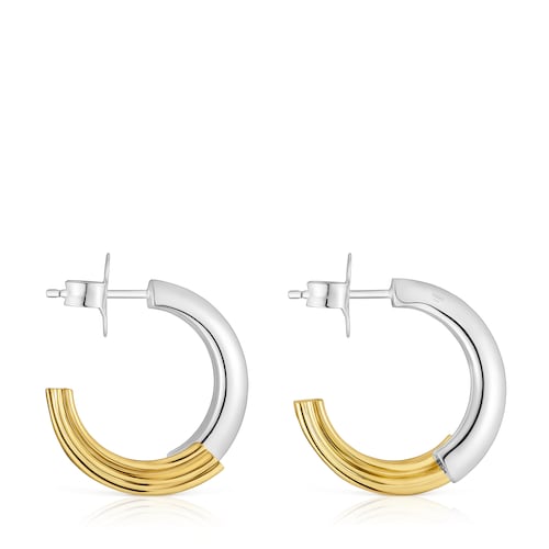 Two-tone Hoop earrings with bear motif TOUS 1950