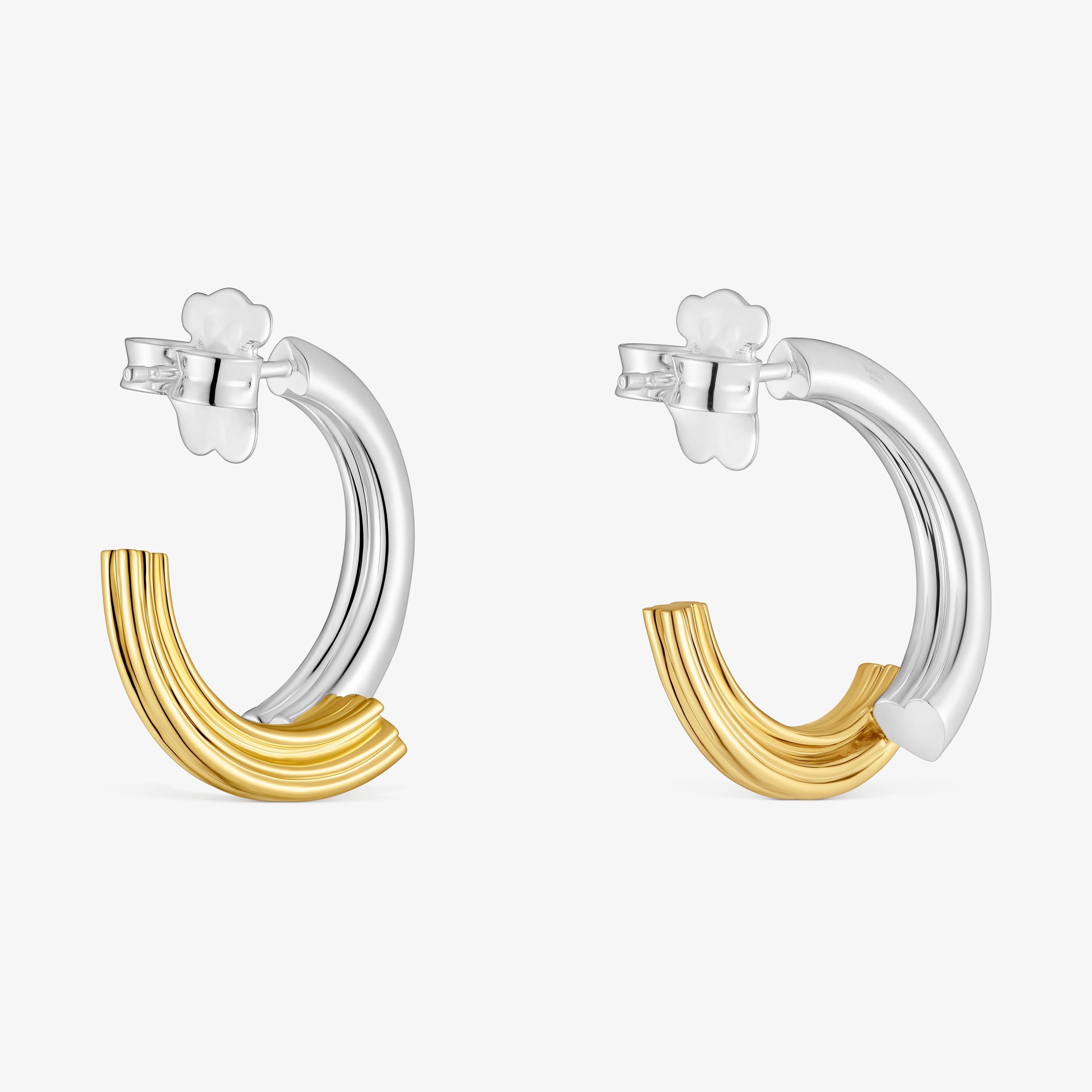 Two-tone Hoop earrings with bear motif TOUS 1950