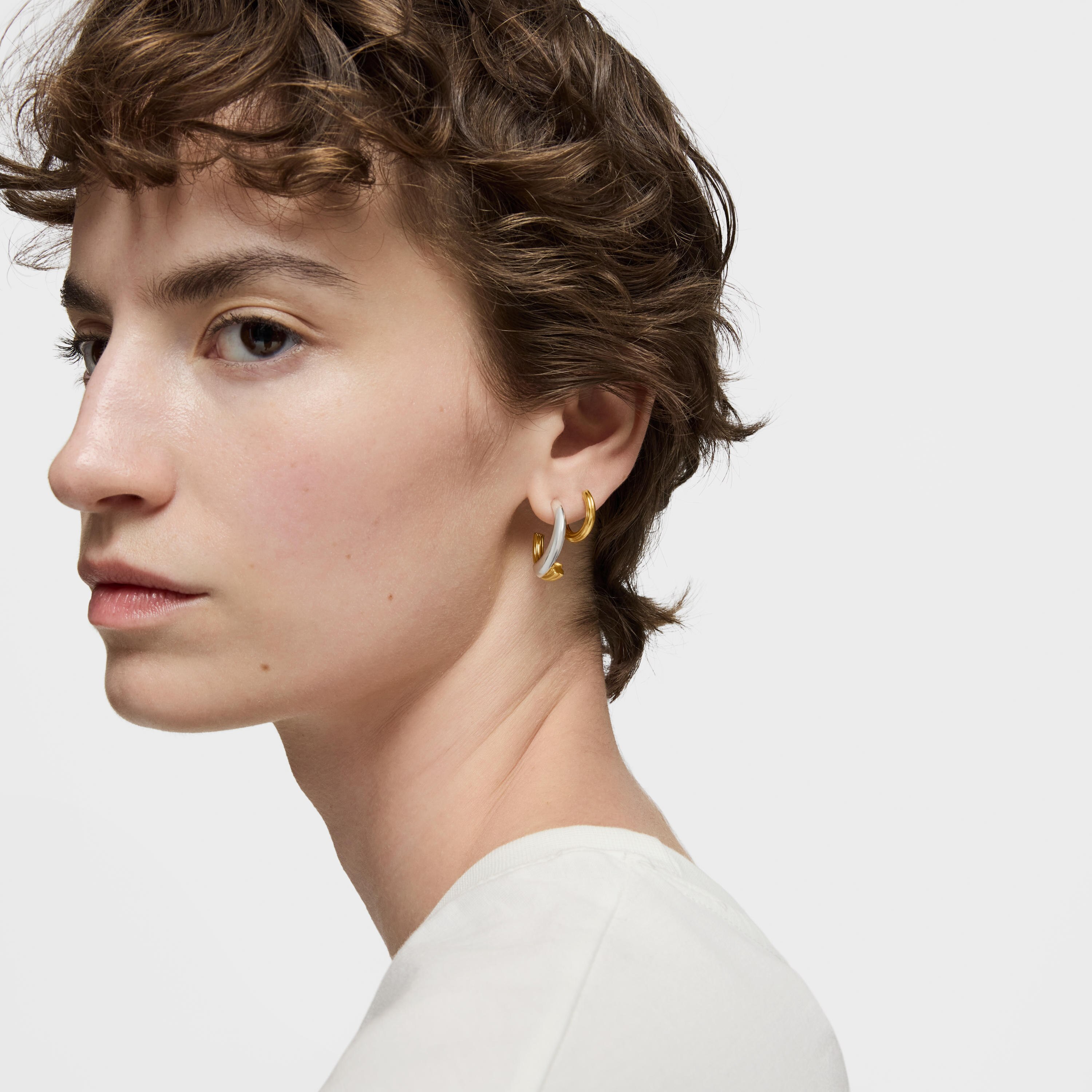 Two-tone Hoop earrings with bear motif TOUS 1950