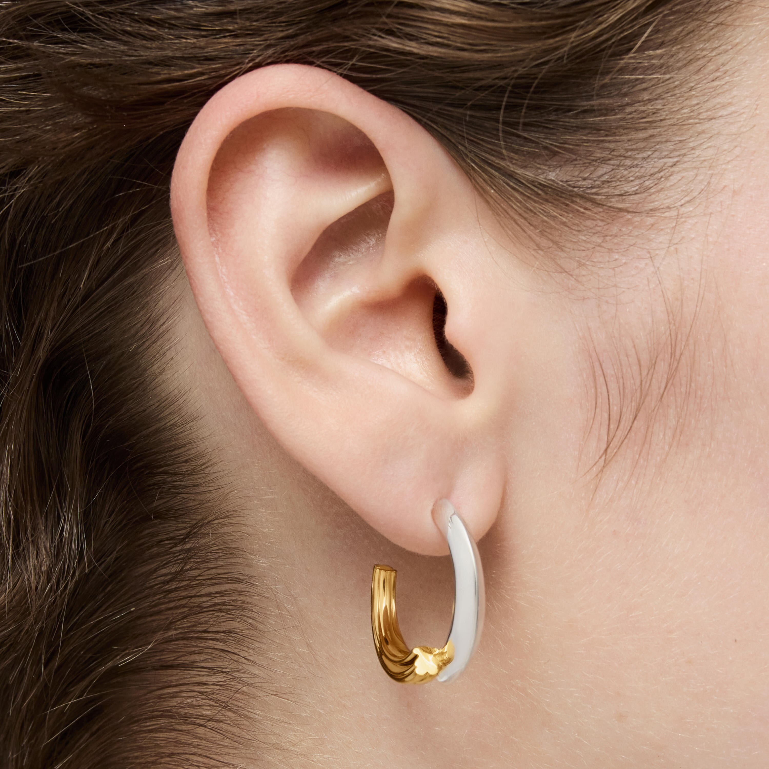 Two-tone Hoop earrings with bear motif TOUS 1950