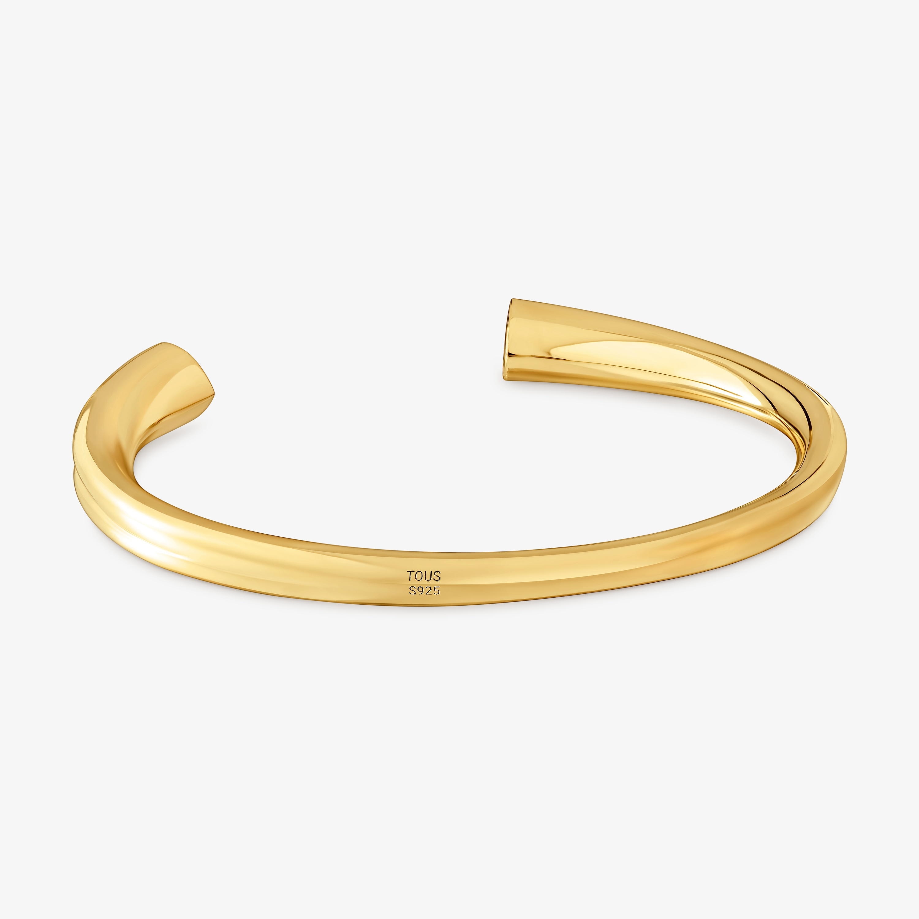 18K gold vermeil Bangle with heart motif rhodolites TOUS 1950