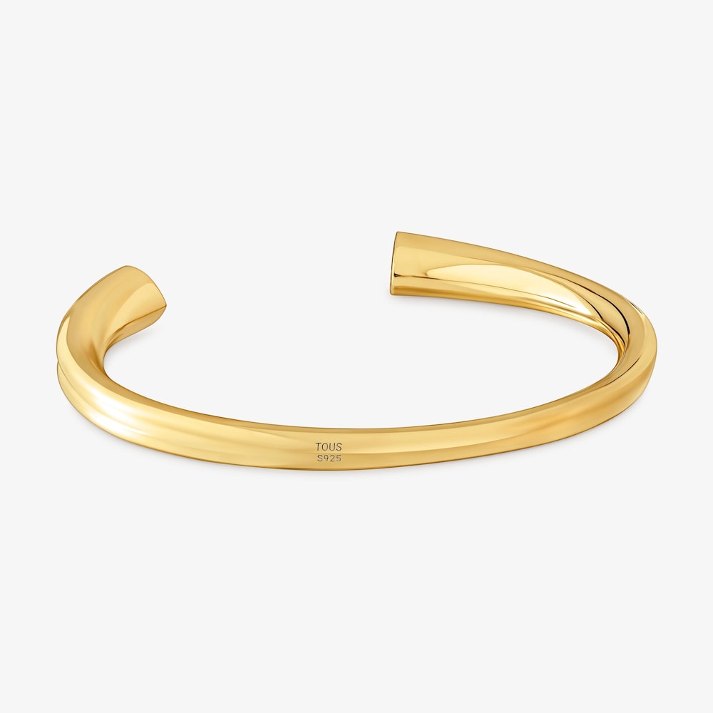 Pulsera esclava con ba&ntilde;o de oro 18 kt sobre plata y motivo coraz&oacute;n con rodolitas TOUS 1950