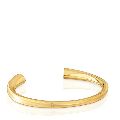 18kt gold plating over silver Bangle with heart motif with rhodolites TOUS 1950
