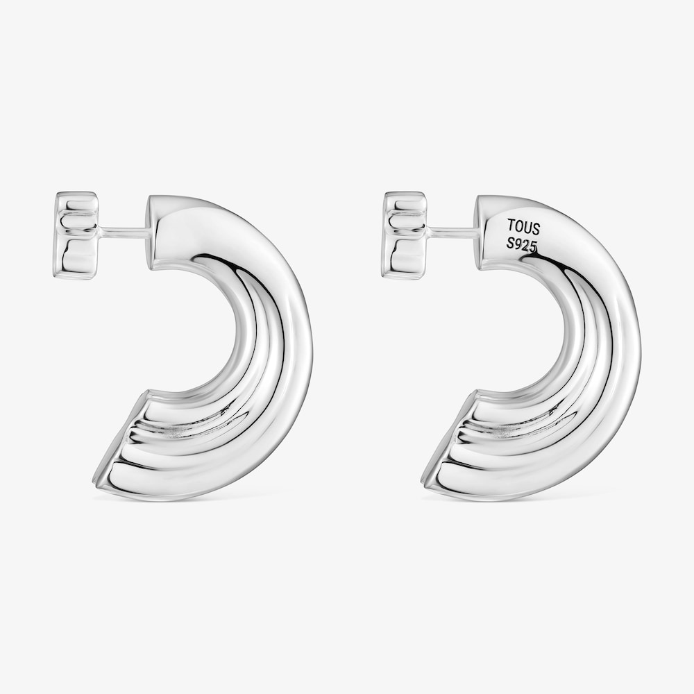 Aretes de aro de plata y motivo oso TOUS 1950