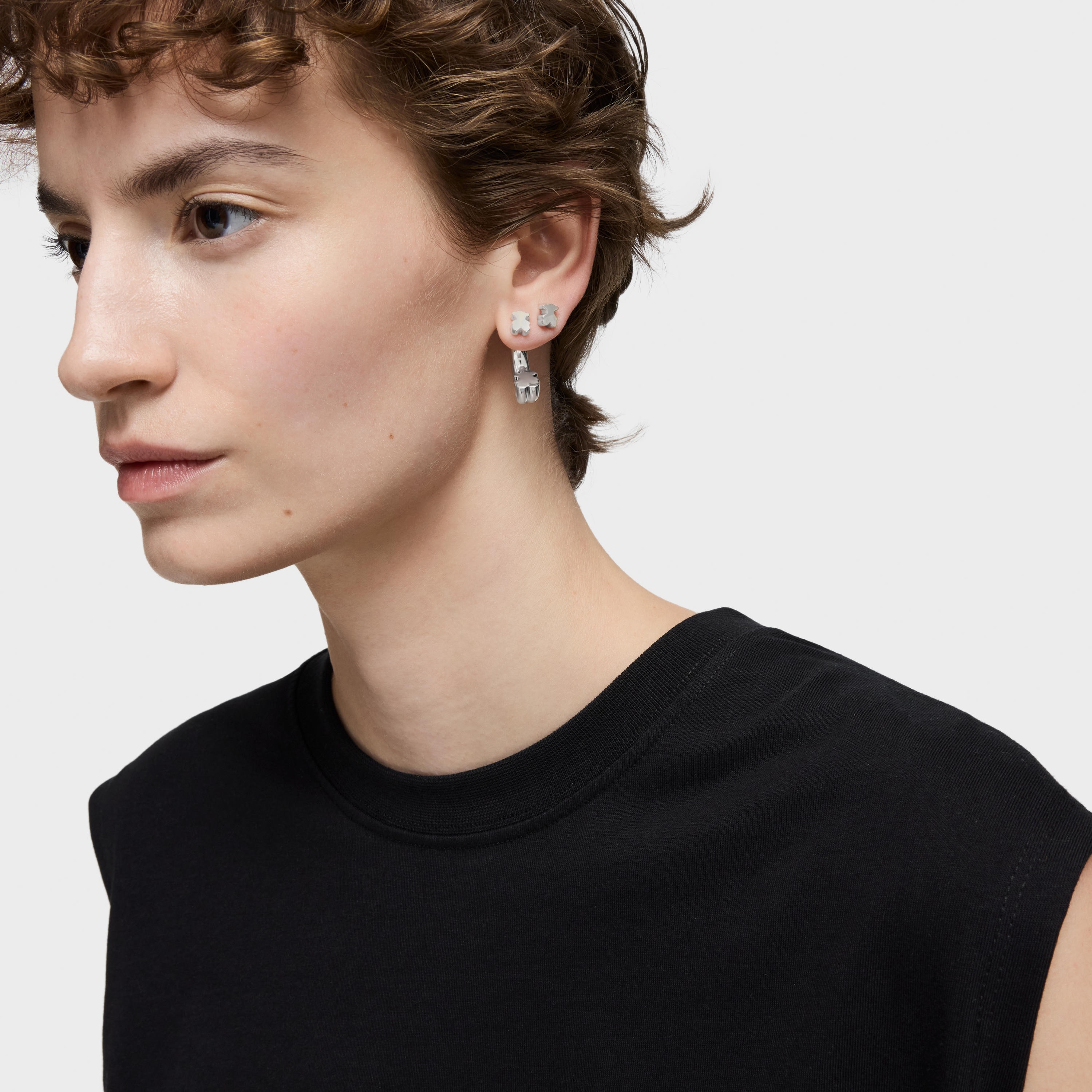 Silver Hoop earrings with bear motif TOUS 1950