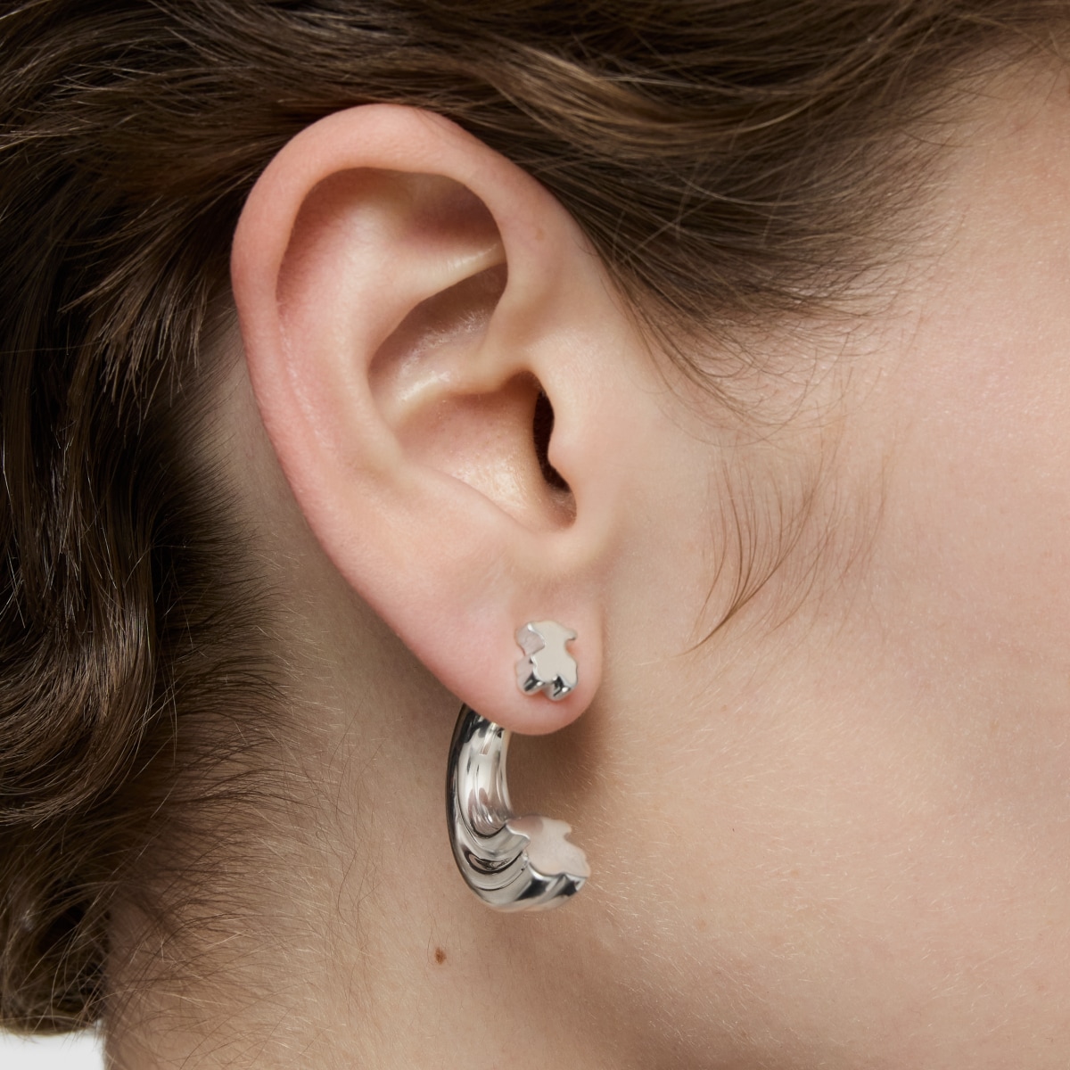 Silver Hoop earrings with bear motif TOUS 1950