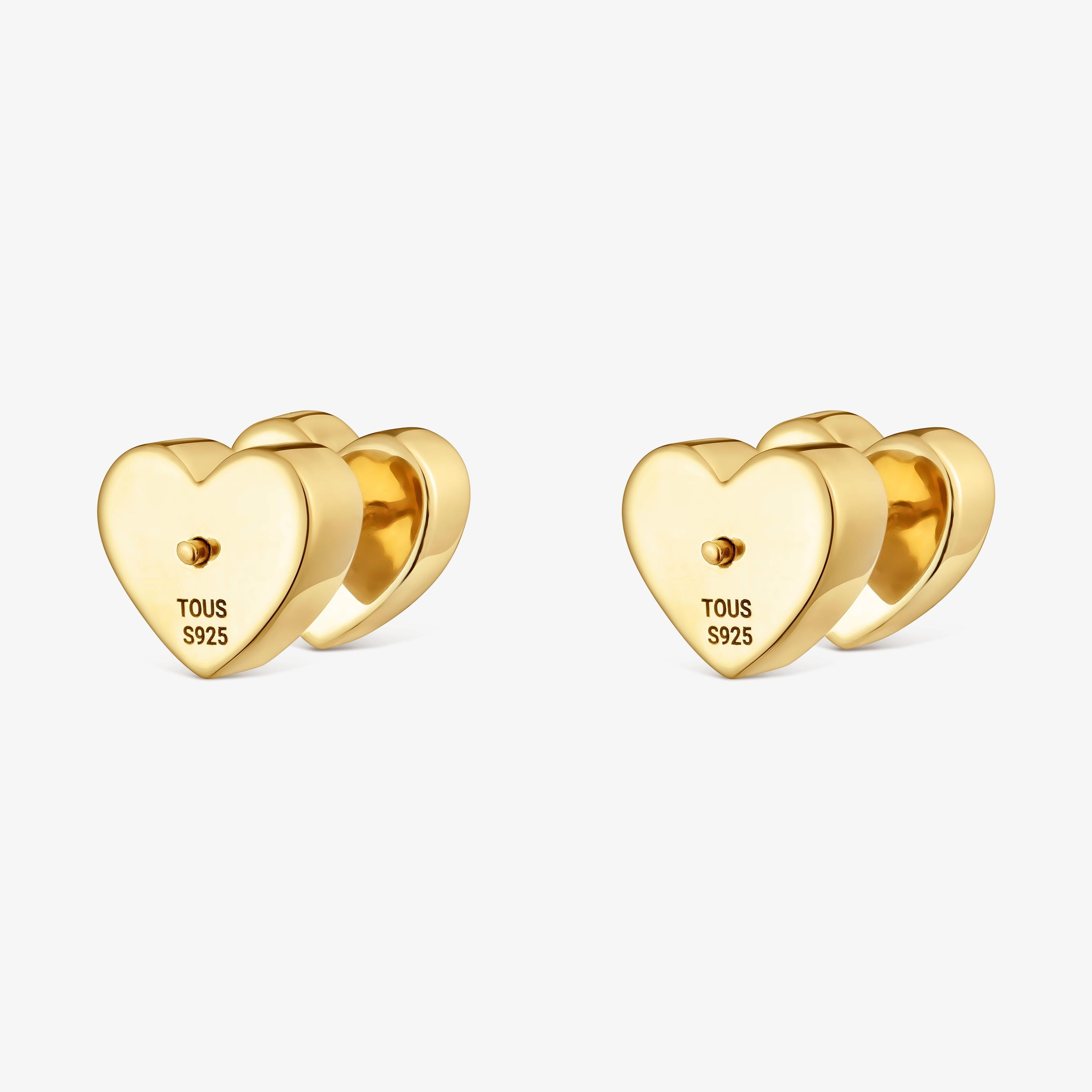 18K gold vermeil heart Earrings with rhodolites TOUS 1950