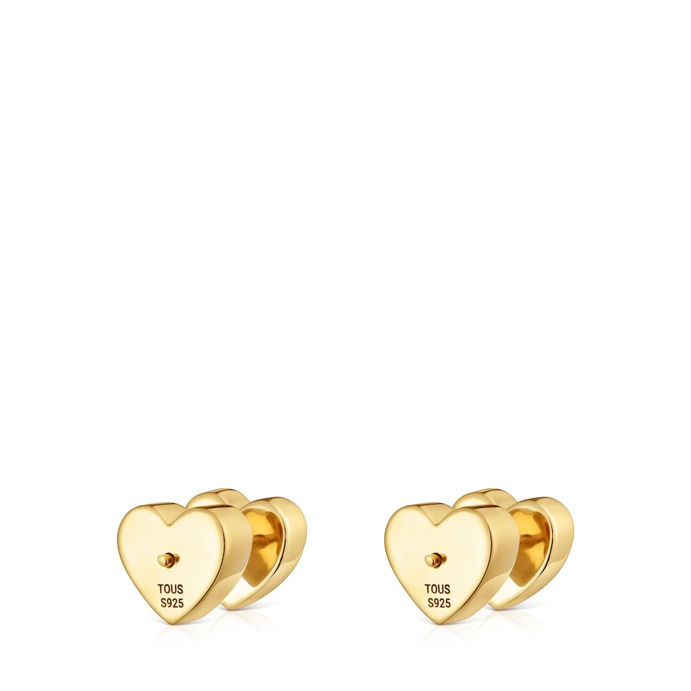 18kt gold-plated silver heart Earrings with rhodolites TOUS 1950 image number 2