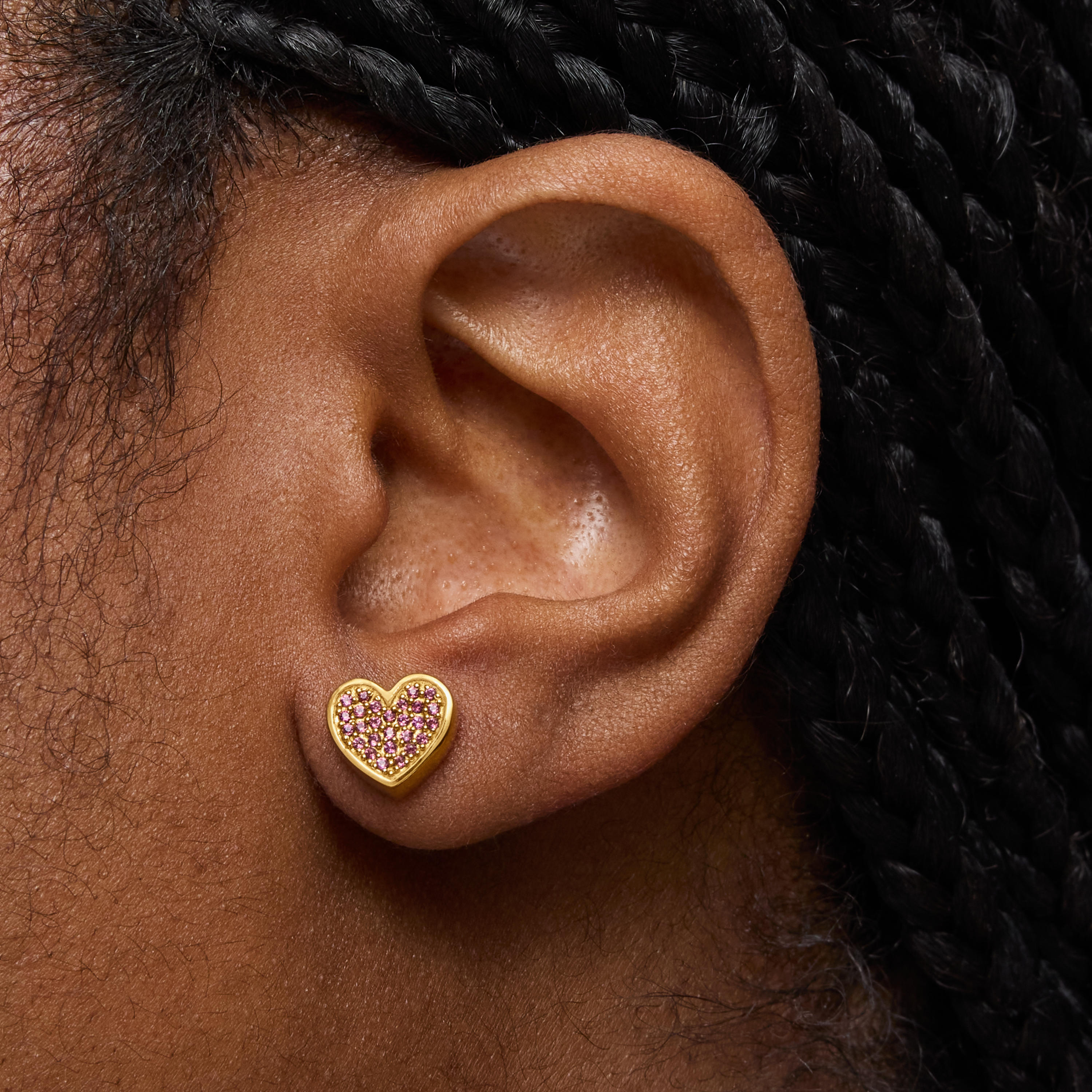 18K gold vermeil heart Earrings with rhodolites TOUS 1950