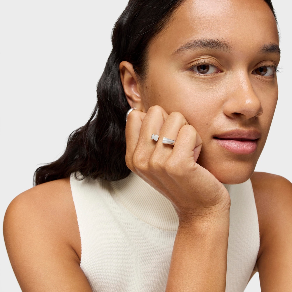 Bague ouverte en argent avec motif ourson TOUS&nbsp;1950