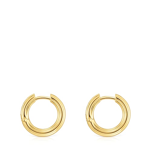 Pendientes de aro con baño de oro 18 kt sobre plata TOUS 1950