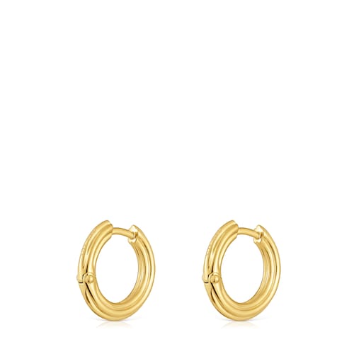 Pendientes de aro con baño de oro 18 kt sobre plata TOUS 1950
