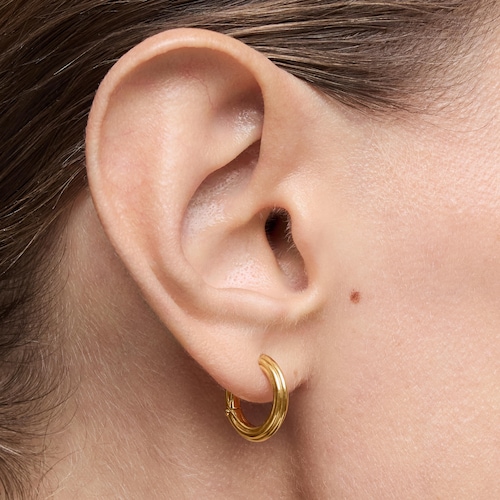 Pendientes de aro con baño de oro 18 kt sobre plata TOUS 1950
