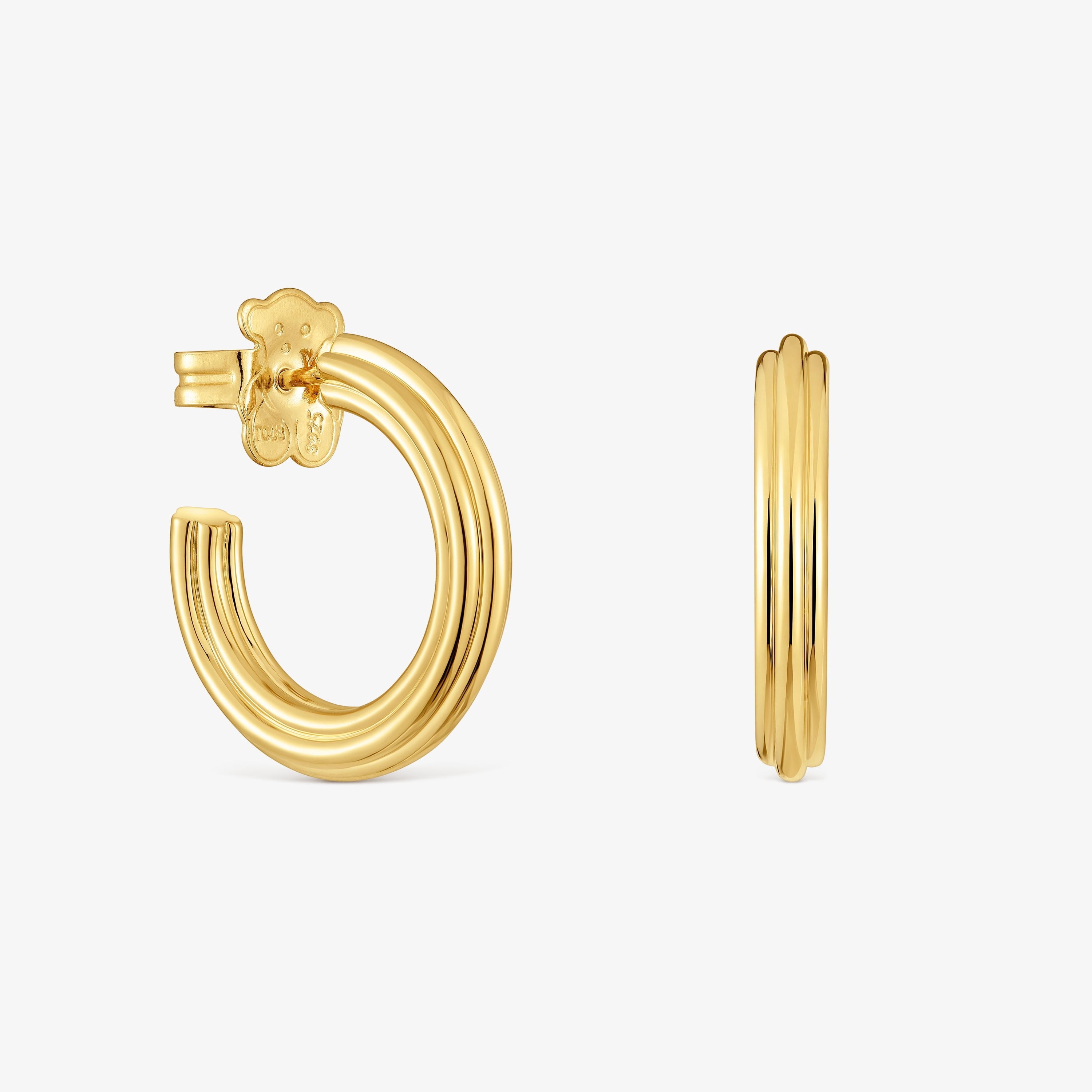 18K gold vermeil Hoop earrings and flower motif TOUS 1950