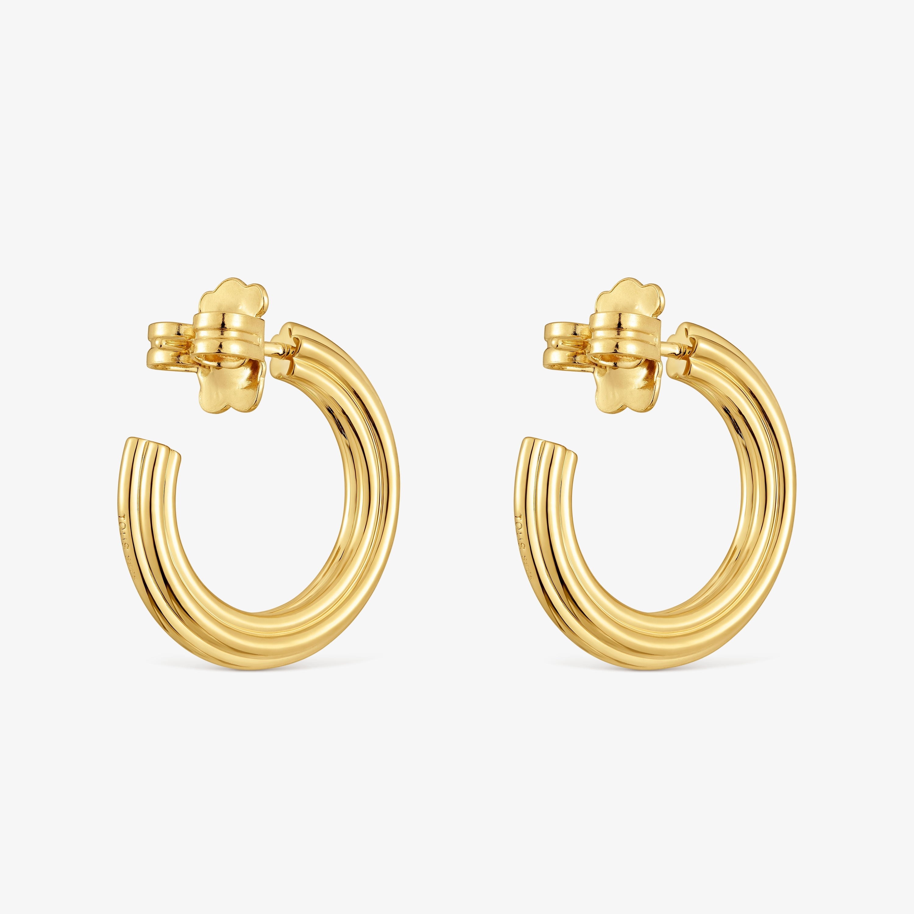 18K gold vermeil Hoop earrings and flower motif TOUS 1950