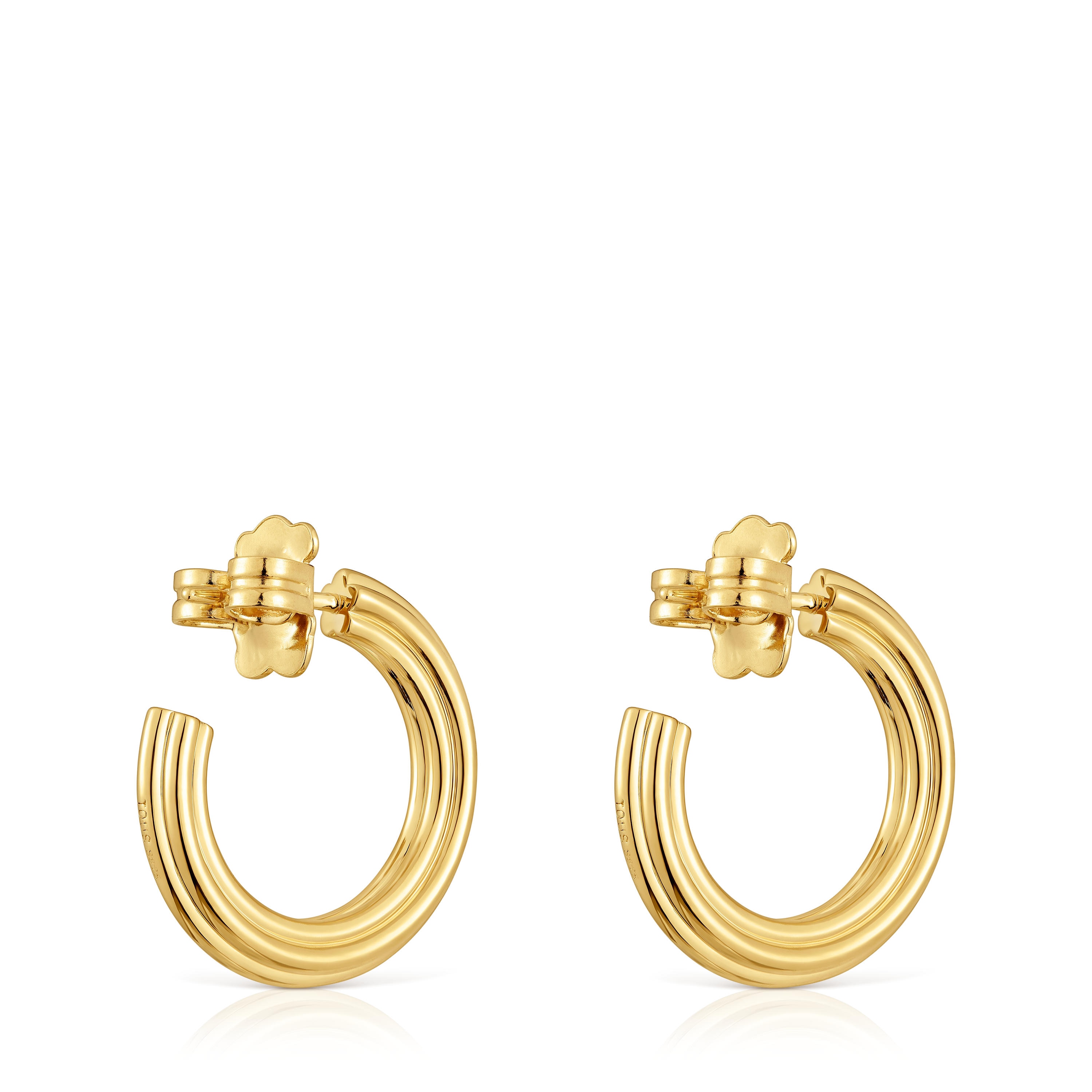 18kt gold plating over silver Hoop earrings and flower motif TOUS 1950