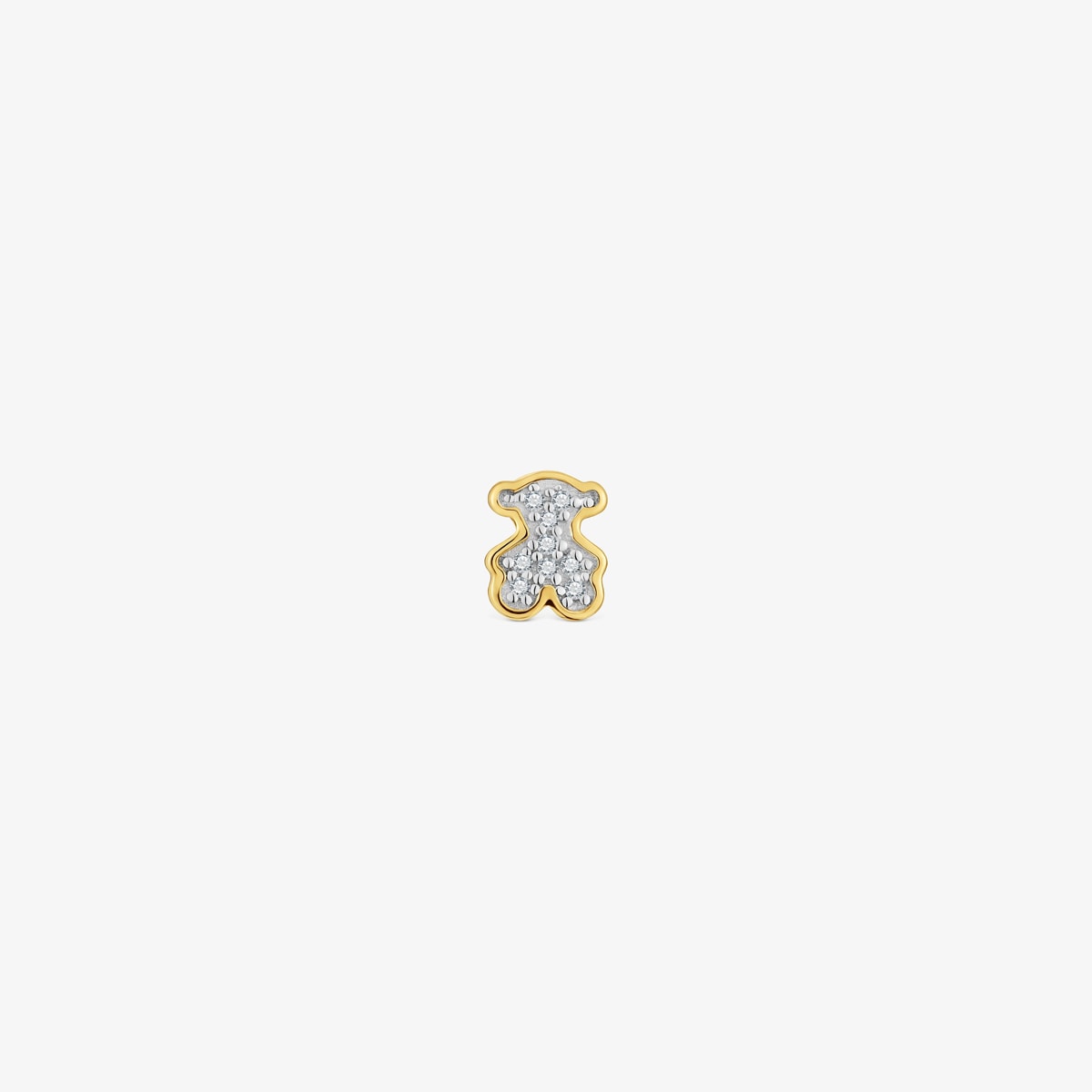 Tous - Charm Tous 1950 Oso Pequeño Con Baño De Oro 18 Kt Sobre Plata Y Diamantes - Transparente