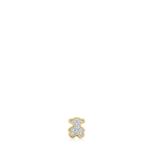 Small 18kt gold plating over silver bear Pendant with and diamonds TOUS 1950