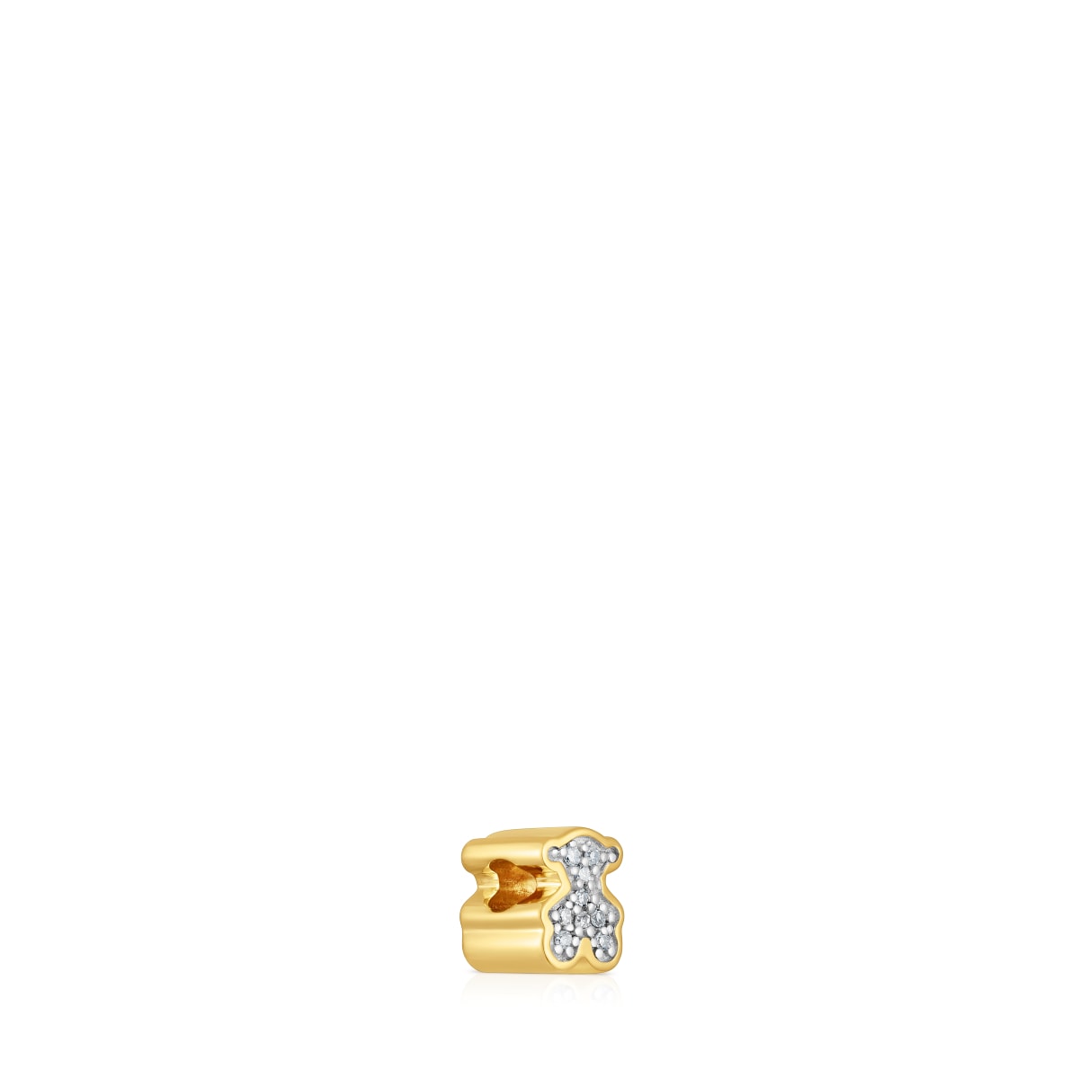 Small 18kt gold plating over silver bear Pendant with and diamonds TOUS 1950