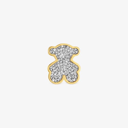 Charm TOUS 1950 oso con ba&ntilde;o de oro 18 kt sobre plata y diamantes
