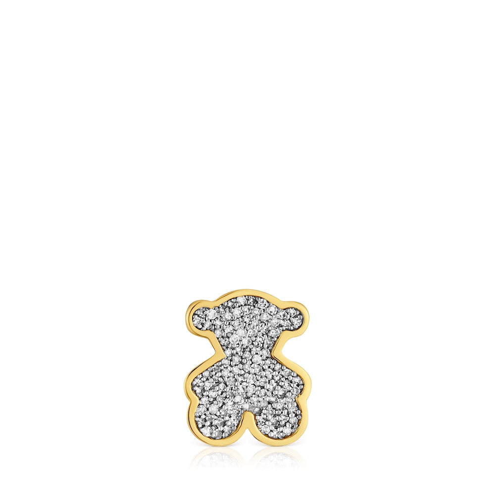 18kt gold plating over silver bear Pendant with and diamonds TOUS 1950 18kt gold plating over silver bear Pendant with and diamonds TOUS 1950