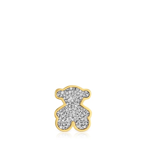 18kt gold plating over silver bear Pendant with and diamonds TOUS 1950
