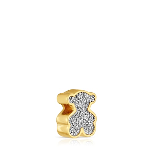 18kt gold plating over silver bear Pendant with and diamonds TOUS 1950