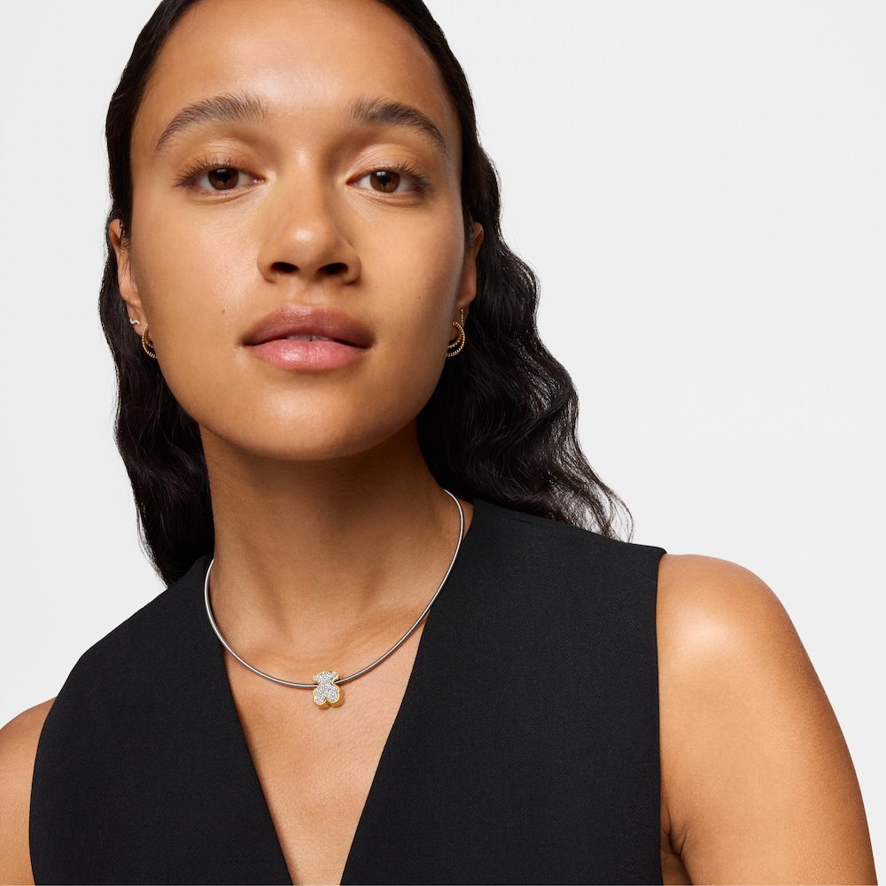 Charm TOUS 1950 oso con ba&ntilde;o de oro 18 kt sobre plata y diamantes