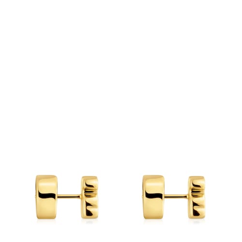 Pendientes oso con baño de oro 18 kt sobre plata y diamantes TOUS 1950
