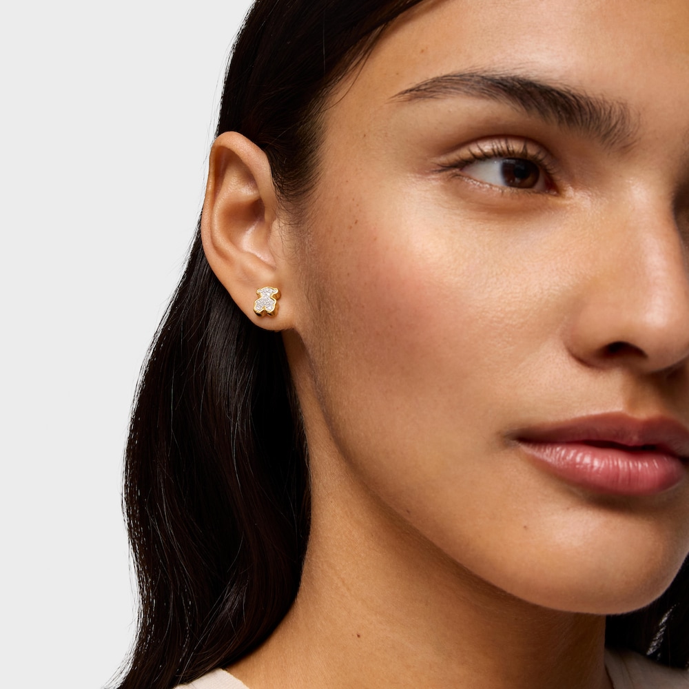 18K gold vermeil bear Earrings with diamonds TOUS 1950