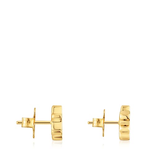 18kt gold plating over silver Climber earrings with diamonds TOUS 1950