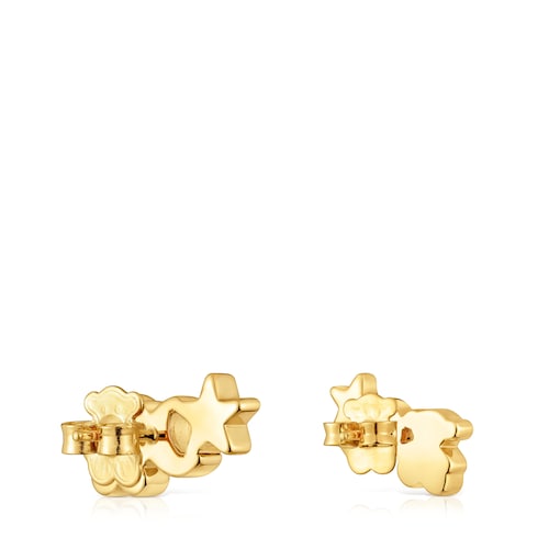 18kt gold plating over silver Climber earrings with diamonds TOUS 1950