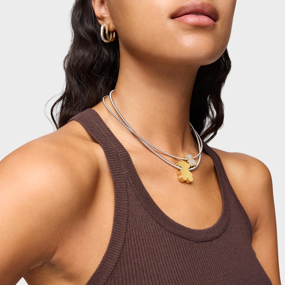 Stredne veľk&yacute; Pr&iacute;vesok medved&iacute;ka s&nbsp;18&nbsp;kt pozl&aacute;ten&iacute;m na striebre TOUS 1950