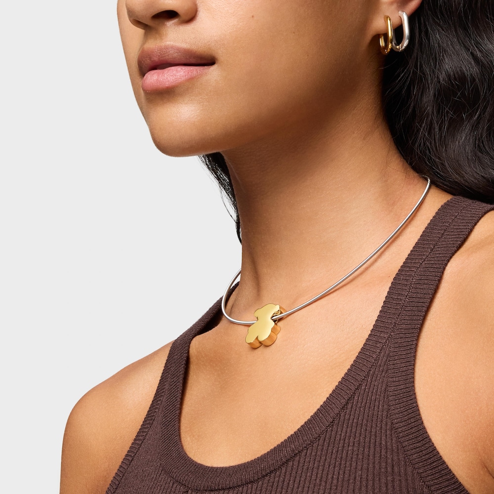 Stredne veľk&yacute; Pr&iacute;vesok medved&iacute;ka s&nbsp;18&nbsp;kt pozl&aacute;ten&iacute;m na striebre TOUS 1950