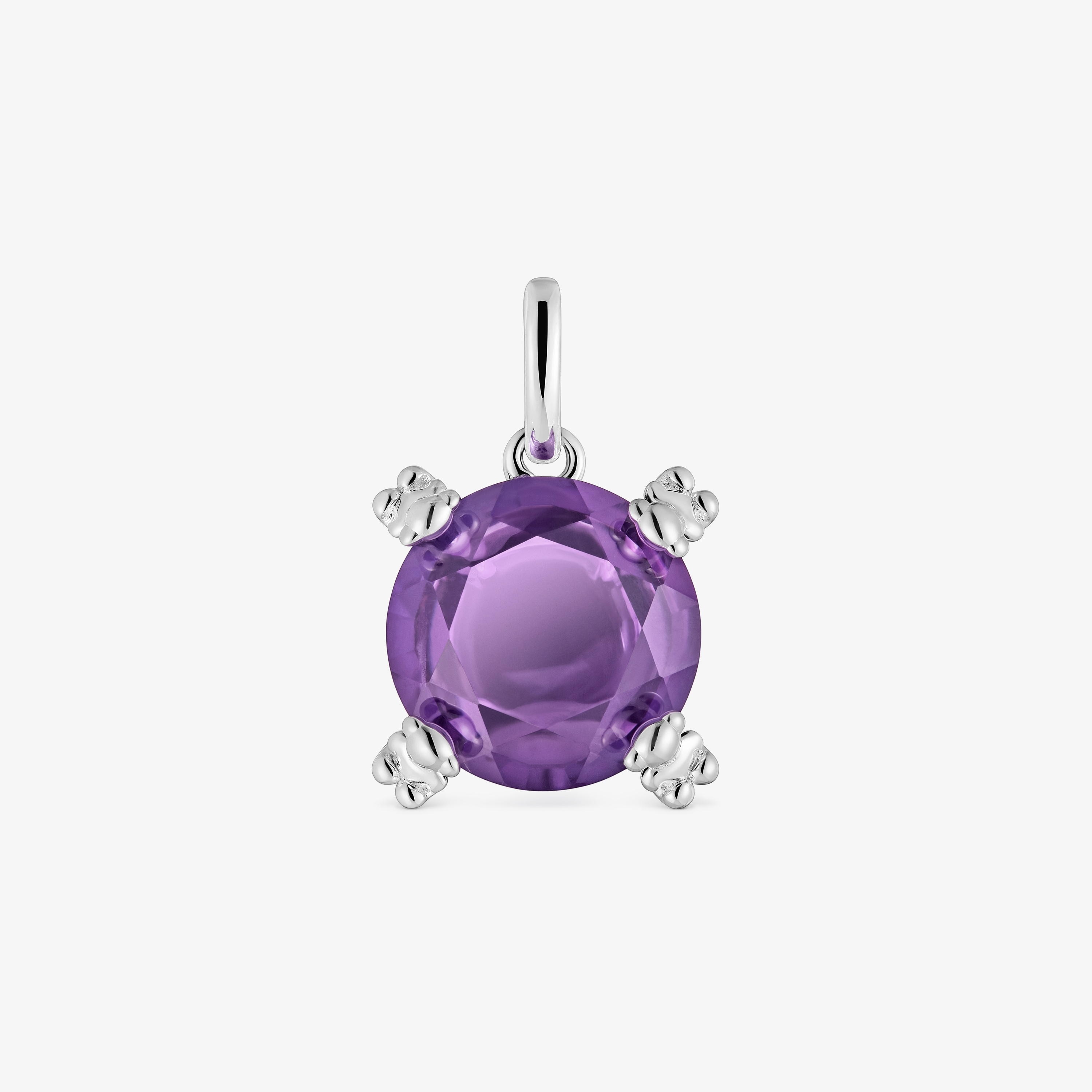 Silver Pendant with amethyst Color Pills