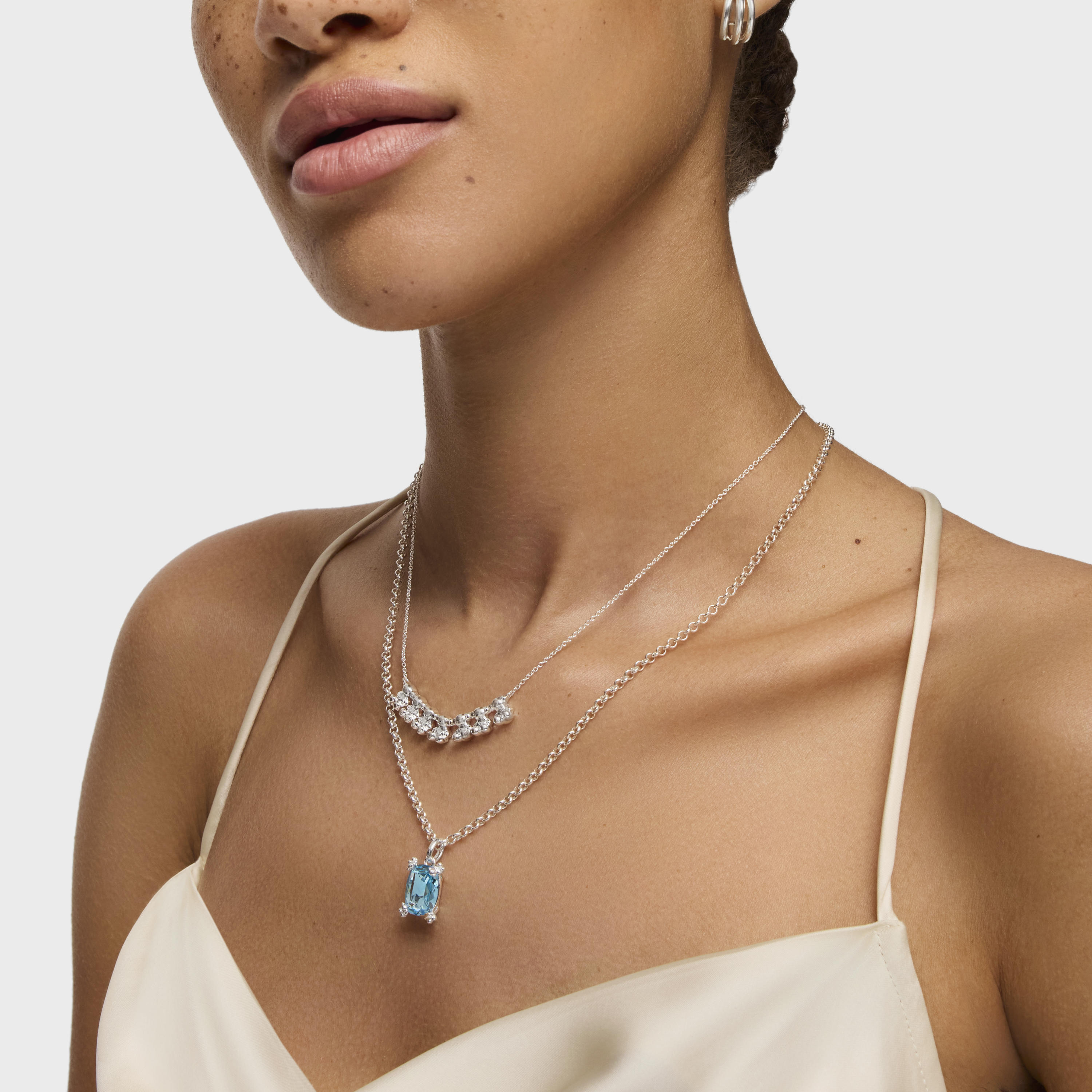 Silver Pendant with topaz Color Pills