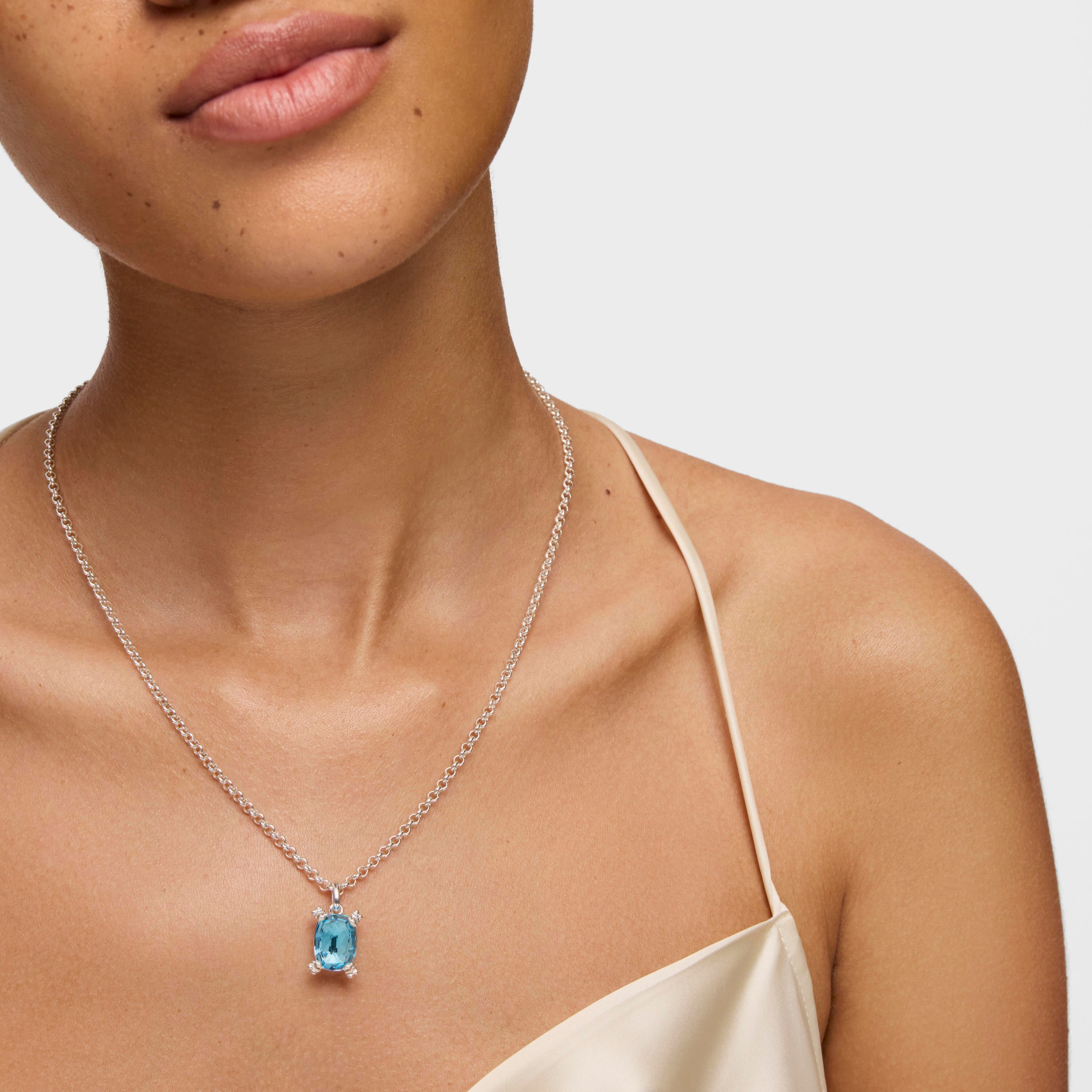 Silver Pendant with topaz Color Pills