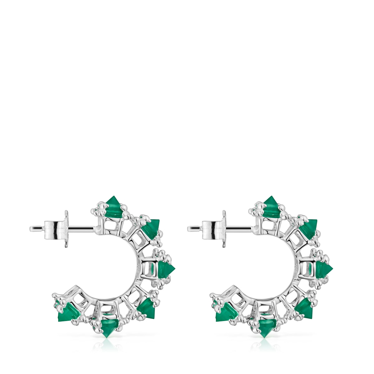 Pendientes aro grandes de plata y calcedonia Color Pills