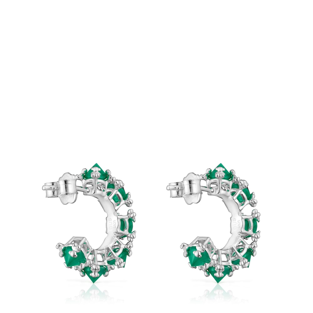 Pendientes aro grandes de plata y calcedonia Color Pills image number 2