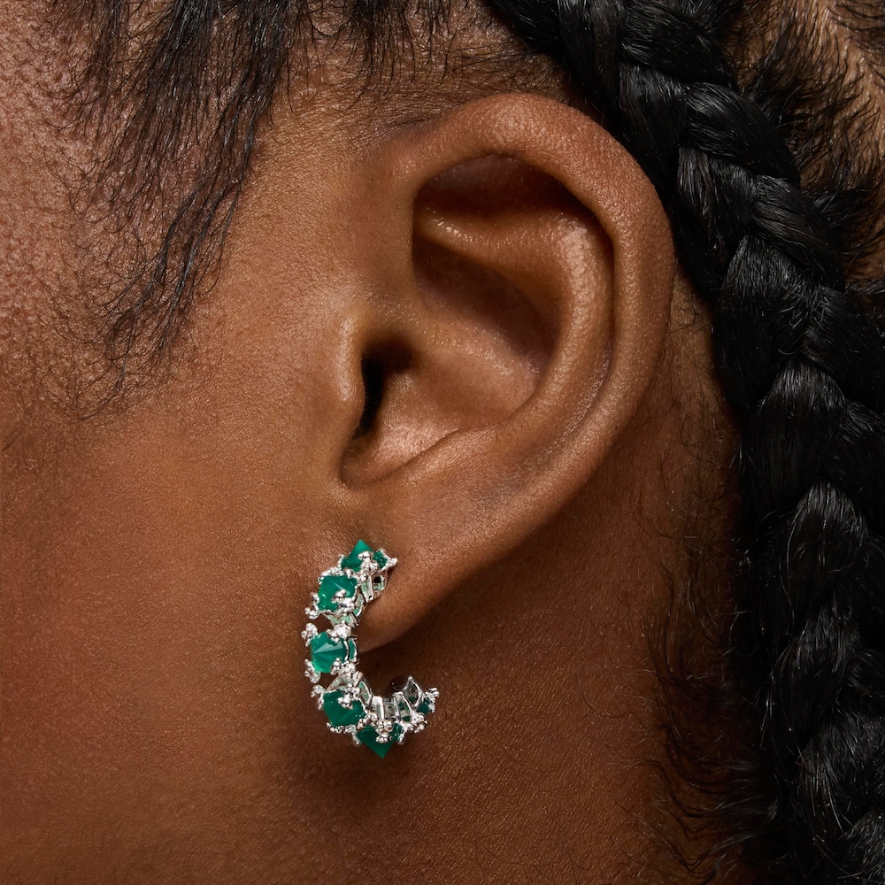 Strieborn&eacute; Obručov&eacute; n&aacute;u&scaron;nice s&nbsp;opracovan&yacute;m chalced&oacute;nom Color Pills