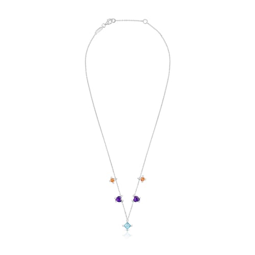 Silver Choker with gemstones Color Pills