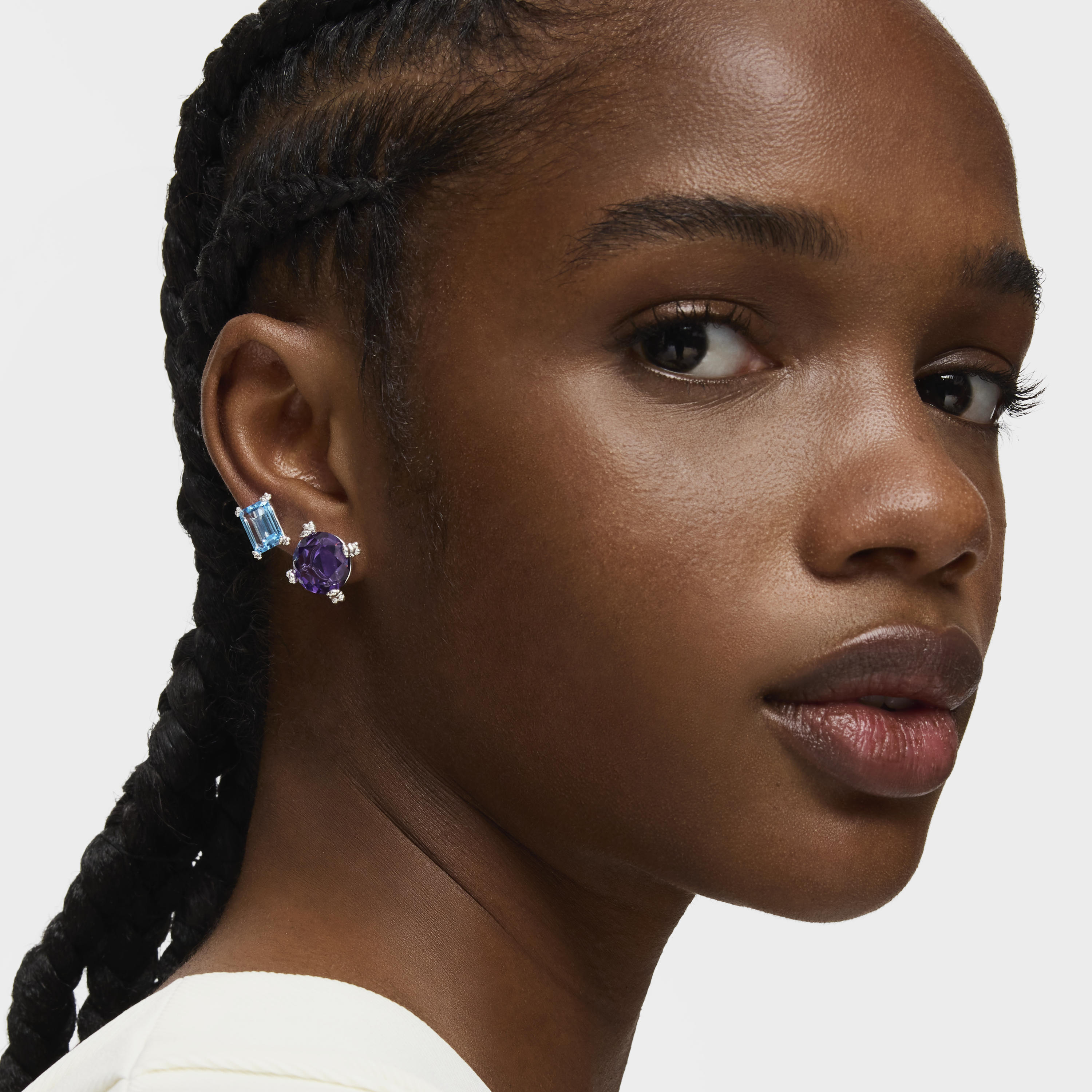 Silver Heart earrings with topaz Color Pills