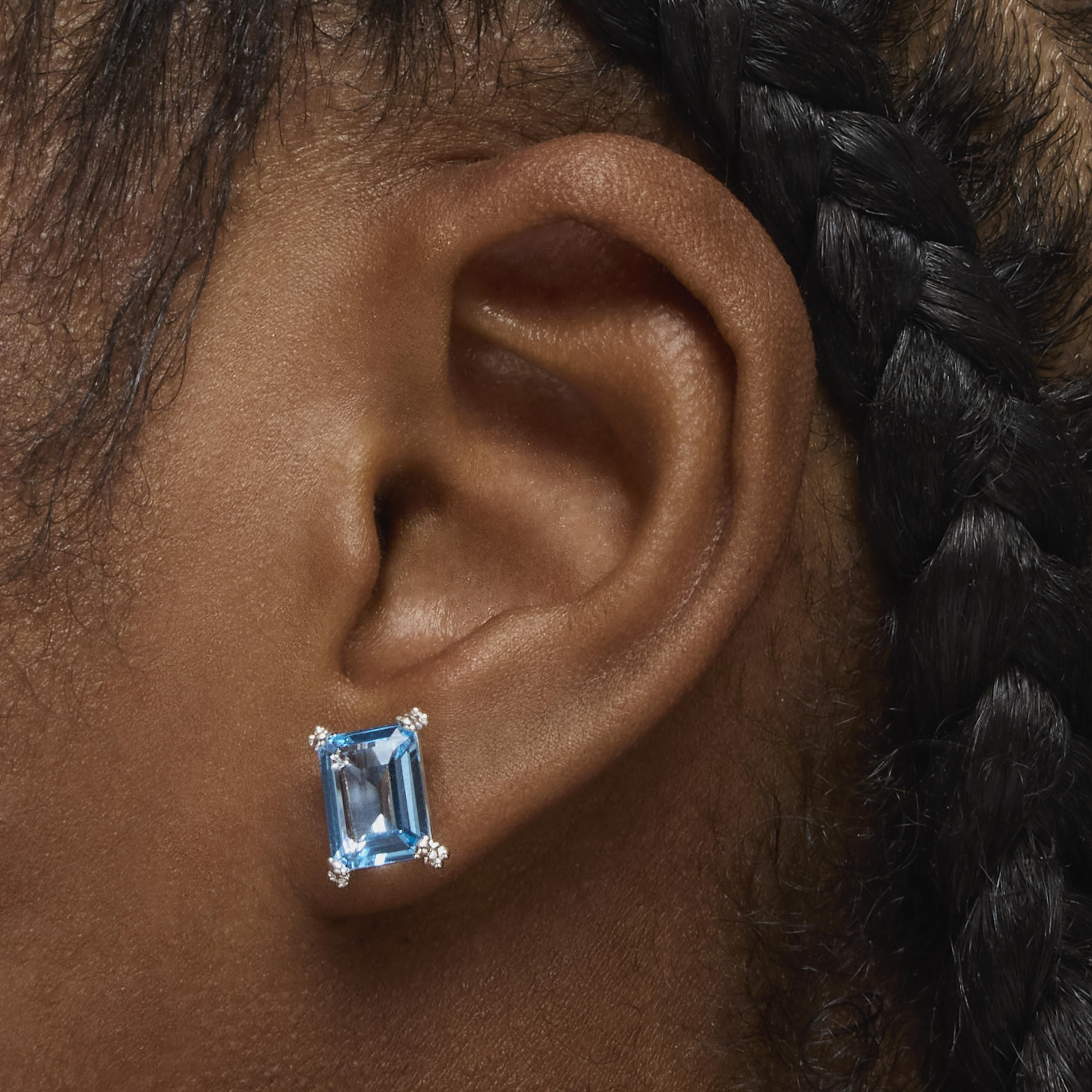 Silver Heart earrings with topaz Color Pills