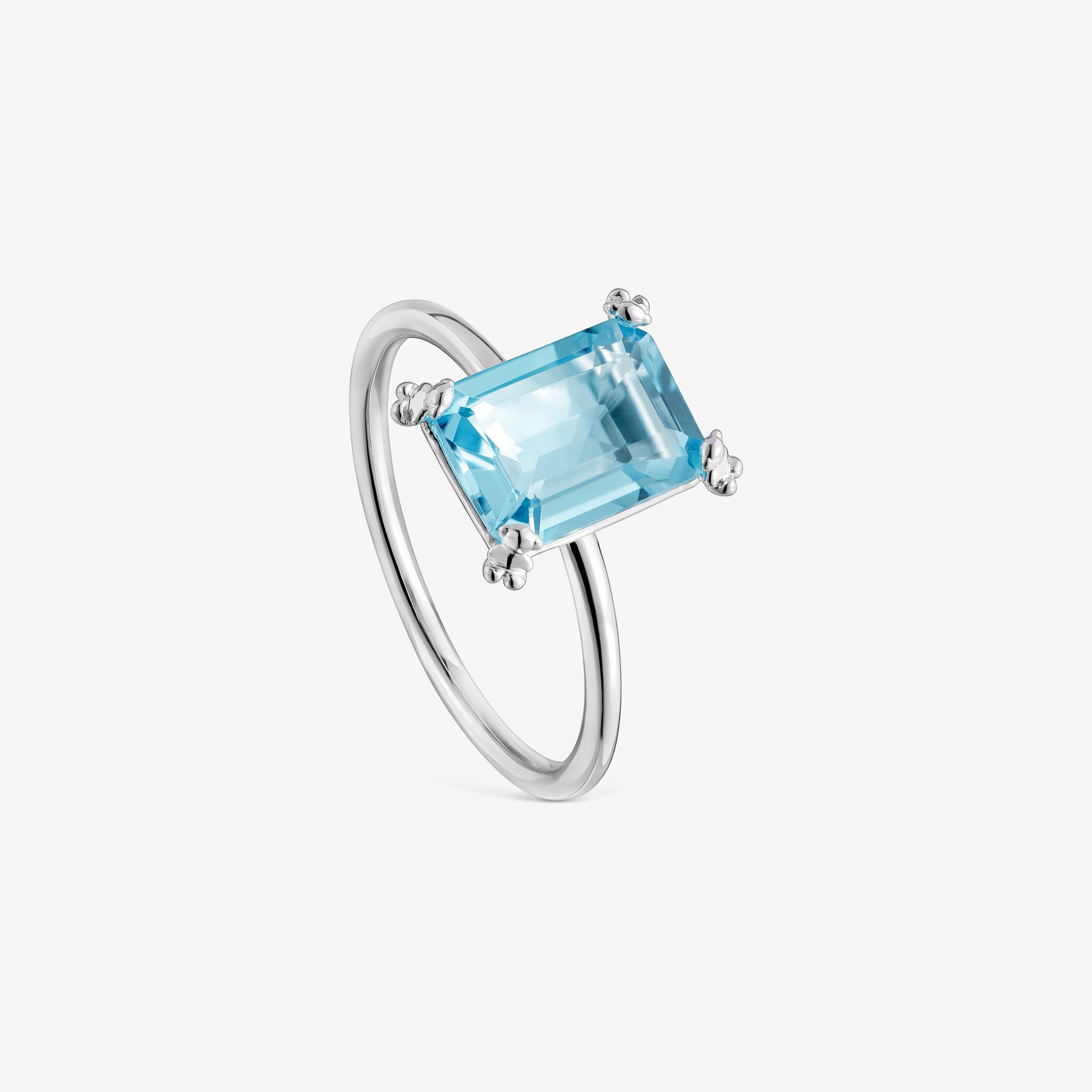 Silver Ring with topaz Color Pills