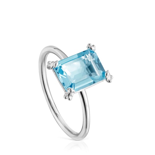 Silver Ring with topaz Color Pills