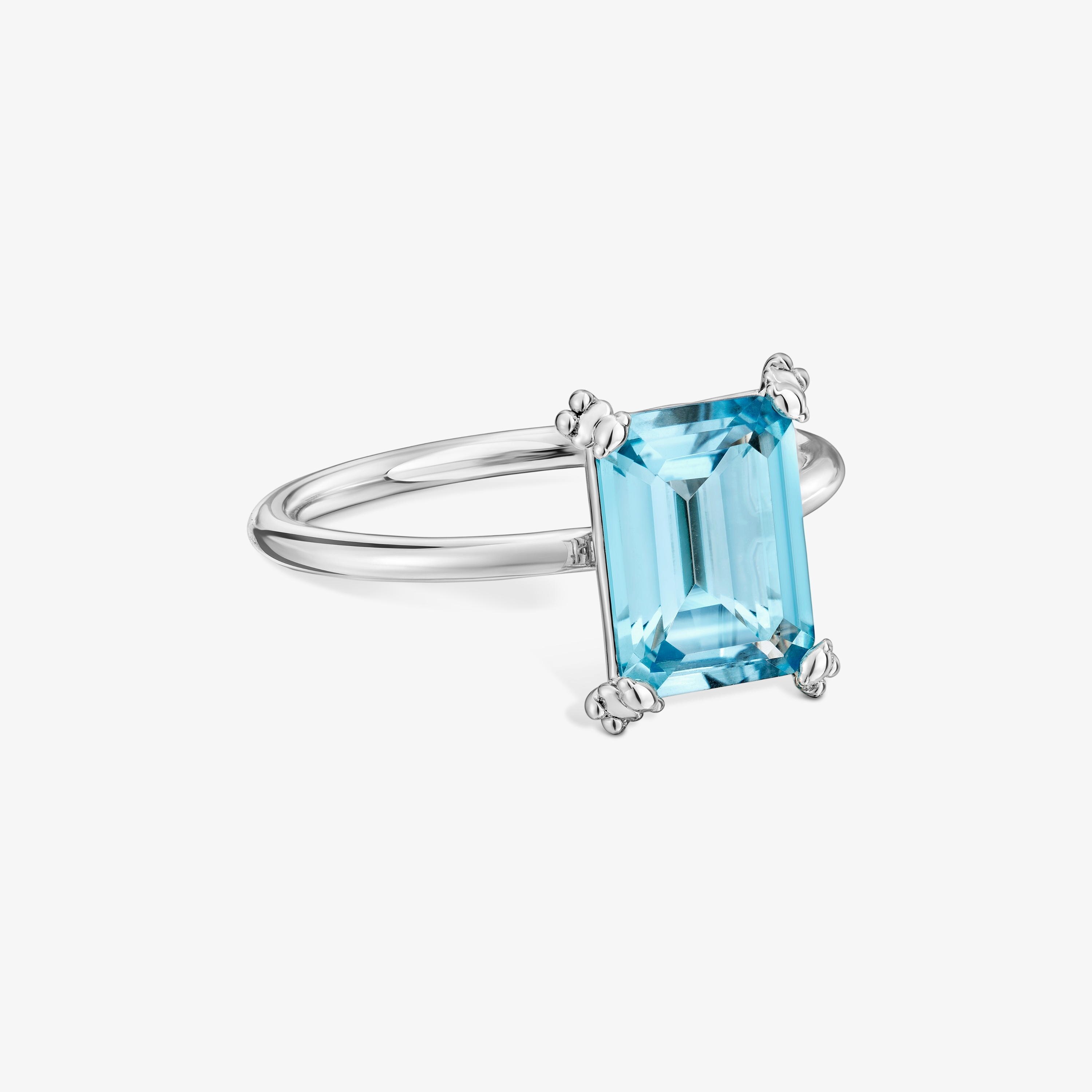 Silver Ring with topaz Color Pills