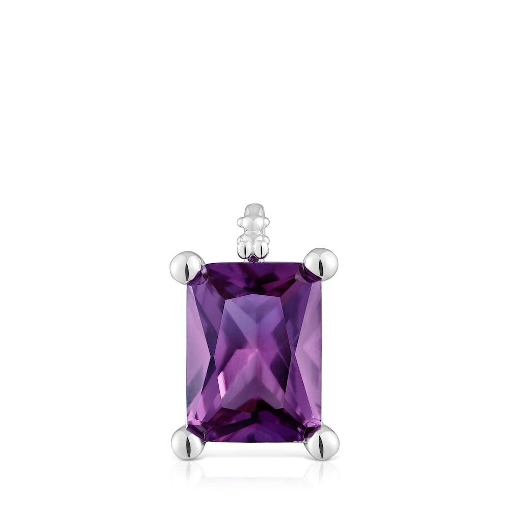 Small silver Pendant with lab-grown lilac sapphire TOUS Color LGG