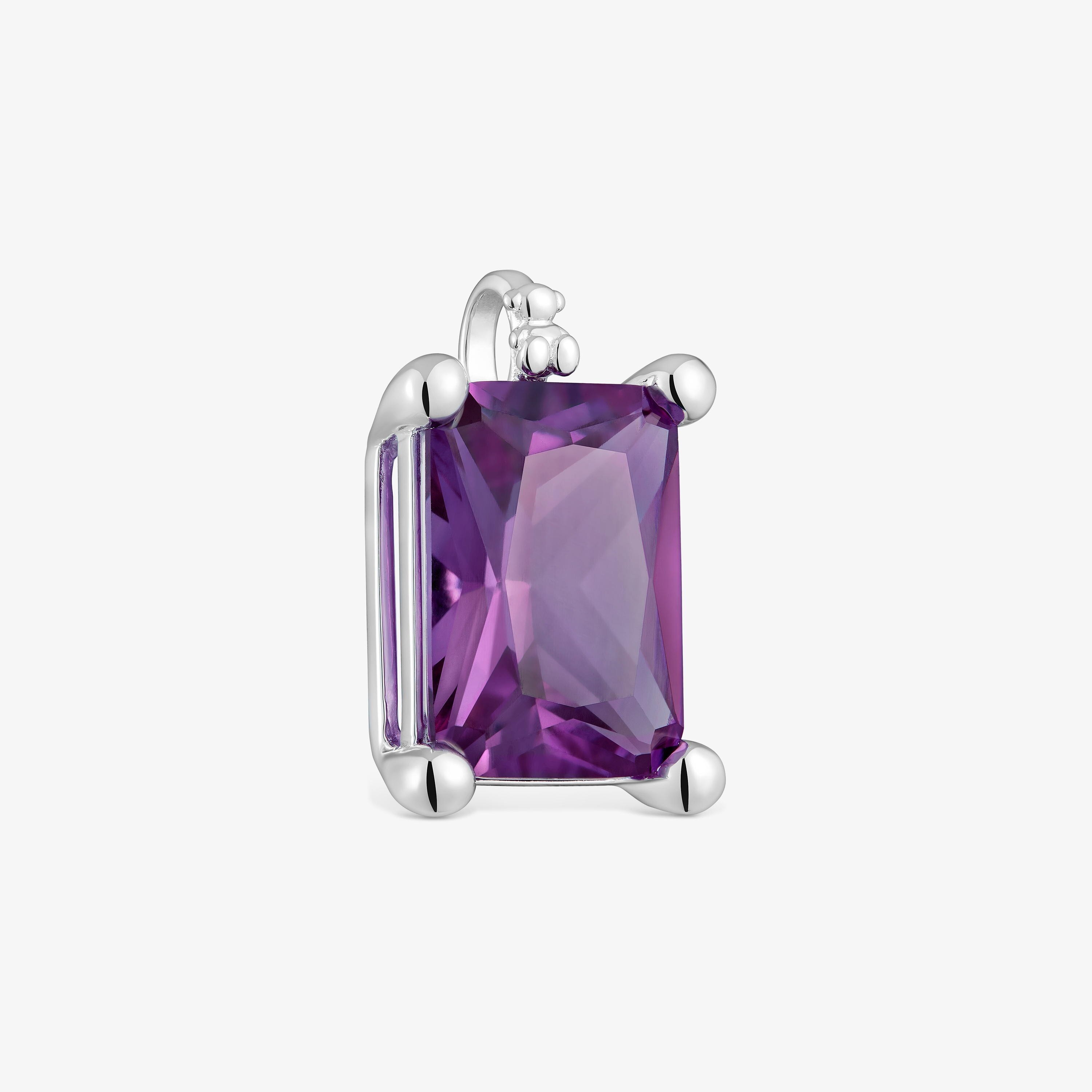 Small silver Pendant with lab-grown lilac sapphire TOUS Color LGG