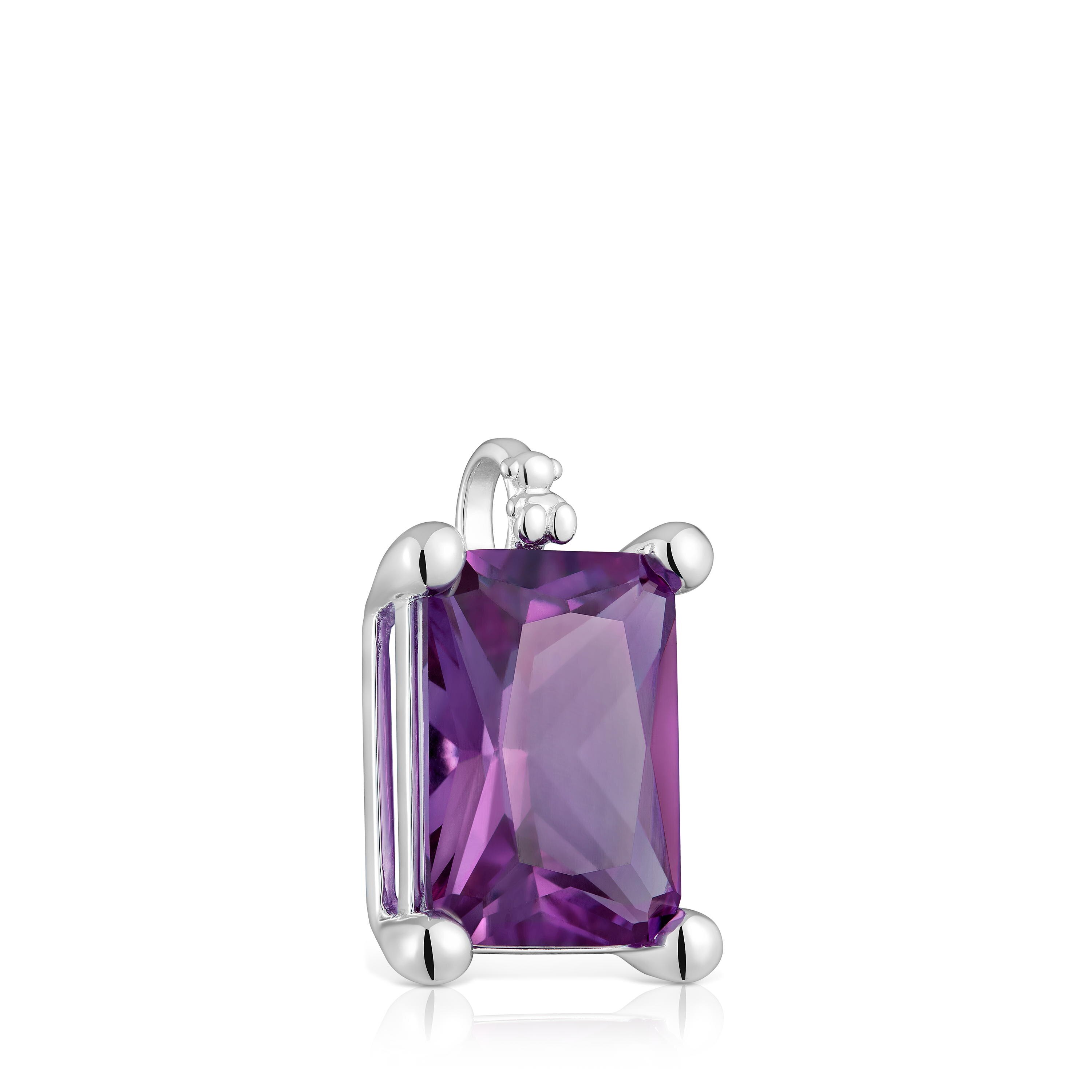 Small silver Pendant with lab-grown lilac sapphire TOUS Color LGG